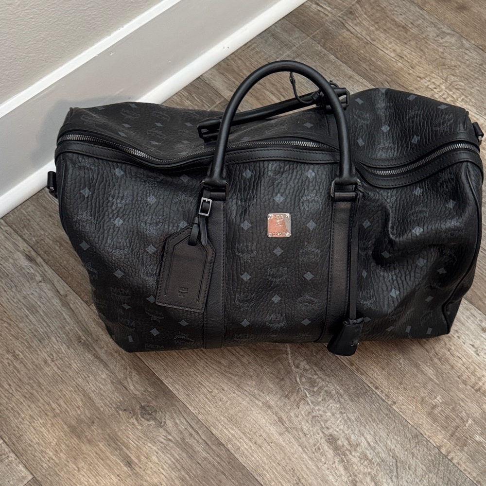 MCM Black Monogram Duffel Bag small